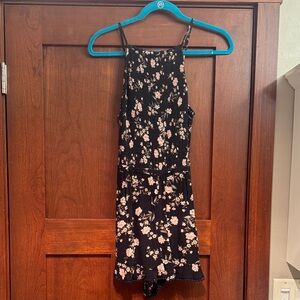 American Eagle Floral Black Romper